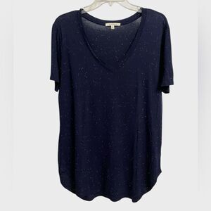 Anthropologie Pure + Good Oversized V-Neck Short Sleeve Shirt Women's Size M